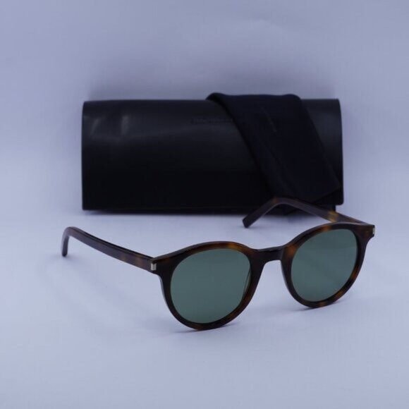 Saint Laurent SL342 003 Round Sunglasses - Havana/Green main image 7